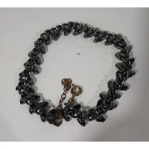 Wedding Statment Zara Heavy Prong Set Rhinestone Bling Neckless Black Back Chain - Picture 4 of 9